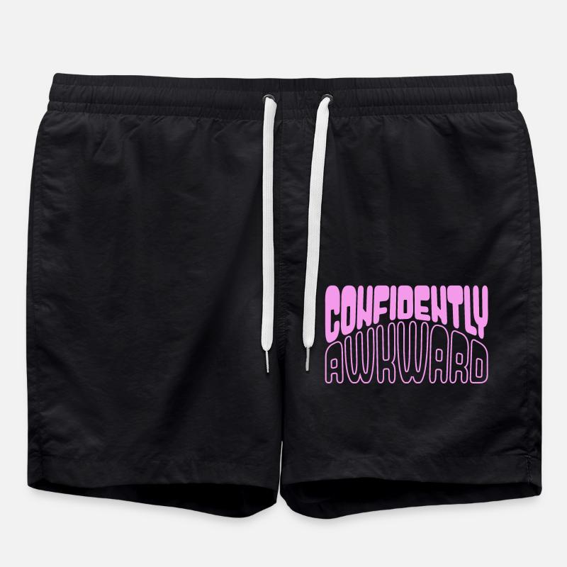 Confidently awkward in pink - Swim Trunks - black