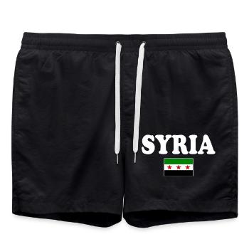 Drapeau de la Syrie - Short de bain - noir - Devant - AI Model Male 185 light (185cm)
