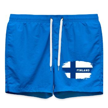 Drapeau de la Finlande / cadeau Helsinki Scandinavie - Short de bain - cobalt blue - Devant