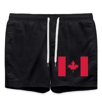 Ahornblatt Kanada Flaggen-Design - Badeshorts - Schwarz - Vorne - AI Model Male 185 light (185cm)