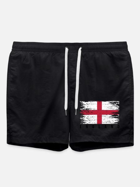 Distressed English Cross - Swim Trunks - black
