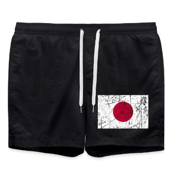 Japan flag Japan Fahne flag Flagge bandera - Swim Trunks - black - Front - AI Model Male 185 light (185cm)
