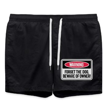 Forget the dog, beware of owner! - Badeshorts - Schwarz - Vorne - AI Model Male 185 light (185cm)