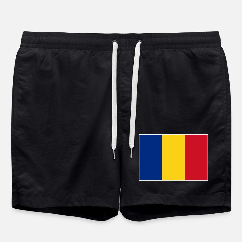 Flagge Rumänien - Badeshorts - Schwarz