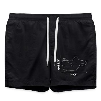 Drôle de canard graphique lapin - Short de bain - noir - Devant - AI Model Male 185 light (185cm)