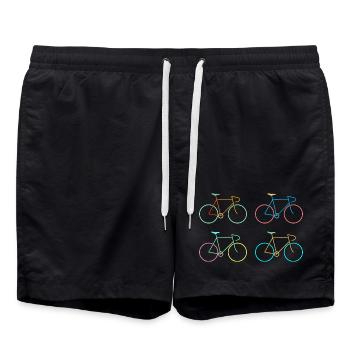 Rennrad bunt - Badeshorts - Schwarz - Vorne - AI Model Male 185 light (185cm)