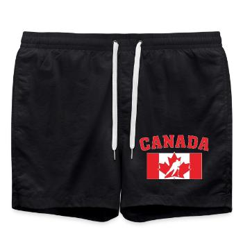 Drapeau du Canada de hockey - Short de bain - noir - Devant - AI Model Male 185 light (185cm)