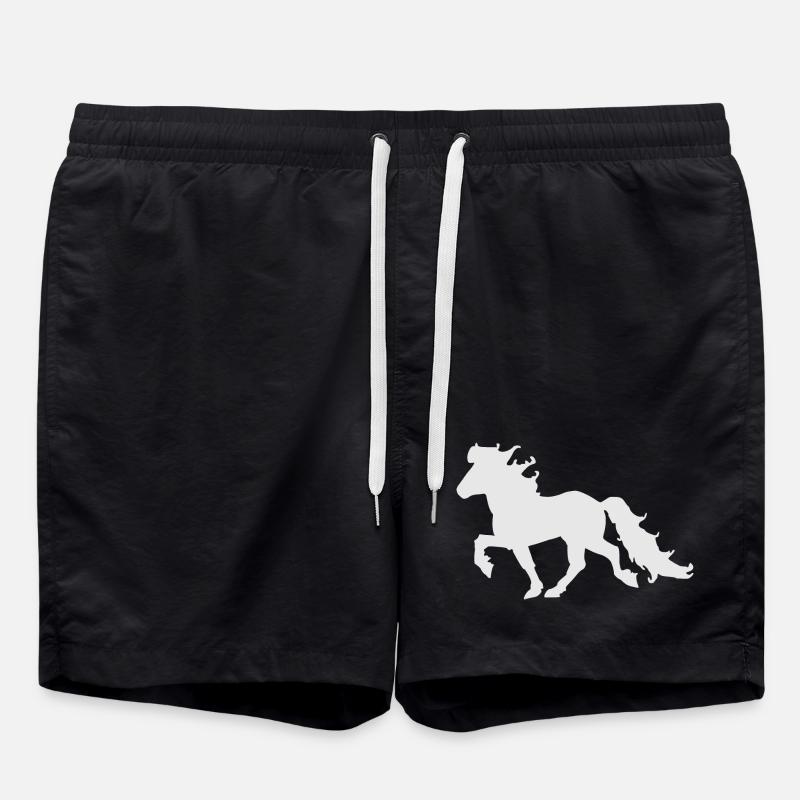 Noble cheval islandais, tölter, tölt - Short de bain - noir