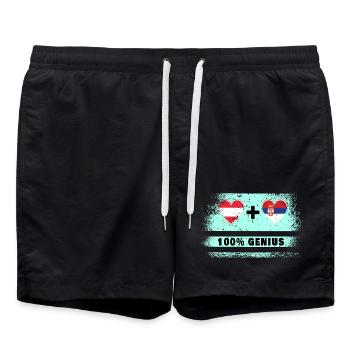 Autriche et Serbie 100 % Genial / Cadeau - Short de bain - noir - Devant - AI Model Male 185 light (185cm)