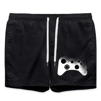 Splatter - Controller Pattern for Gamers Cool - Swim Trunks - black - Front - AI Model Male 185 light (185cm)