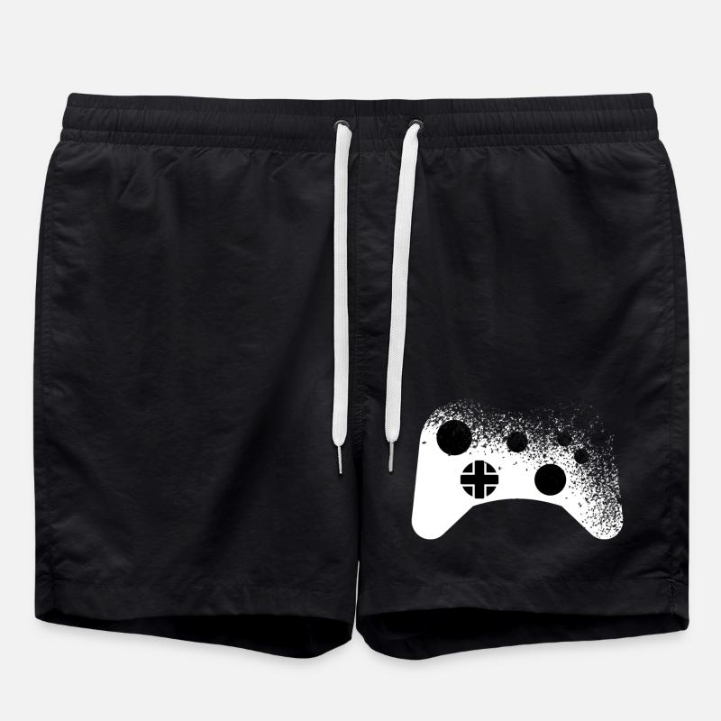 Splatter - Controller Muster für Gamer cool - Badeshorts - Schwarz