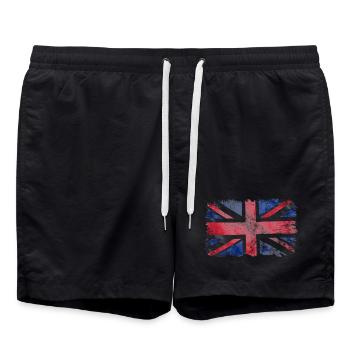 Aquarell Union Jack Splash - Badeshorts - Schwarz - Vorne - AI Model Male 185 light (185cm)