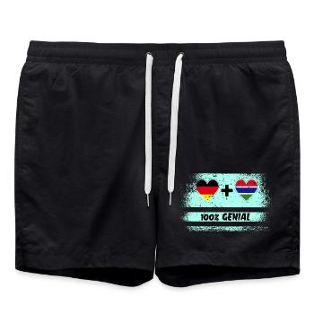 Allemagne et Gambie 100 % Genial / Cadeau - Short de bain - noir - Devant - AI Model Male 185 light (185cm)