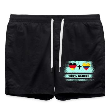 Deutschland und Kolumbien 100% Genial / Geschenk - Badeshorts - Schwarz - Vorne - AI Model Male 185 light (185cm)