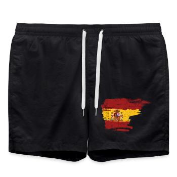 Emblème du drapeau espagnol au pinceau - Short de bain - noir - Devant - AI Model Male 185 light (185cm)