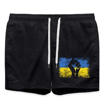 Drapeau De L'Ukraine Ukraine Soutien Ukraininens - Short de bain - noir - Devant - AI Model Male 185 light (185cm)