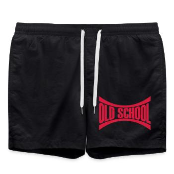 Logo Old School - Badeshorts - Schwarz - Vorne - AI Model Male 185 light (185cm)