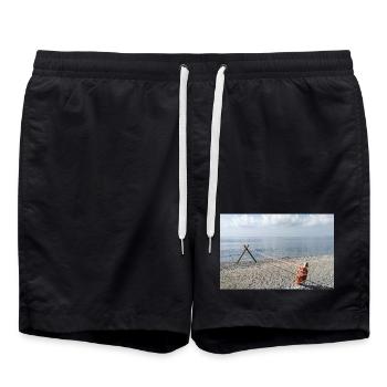 Marine Rope on the Sea - Swim Trunks - black - Front - AI Model Male 185 light (185cm)