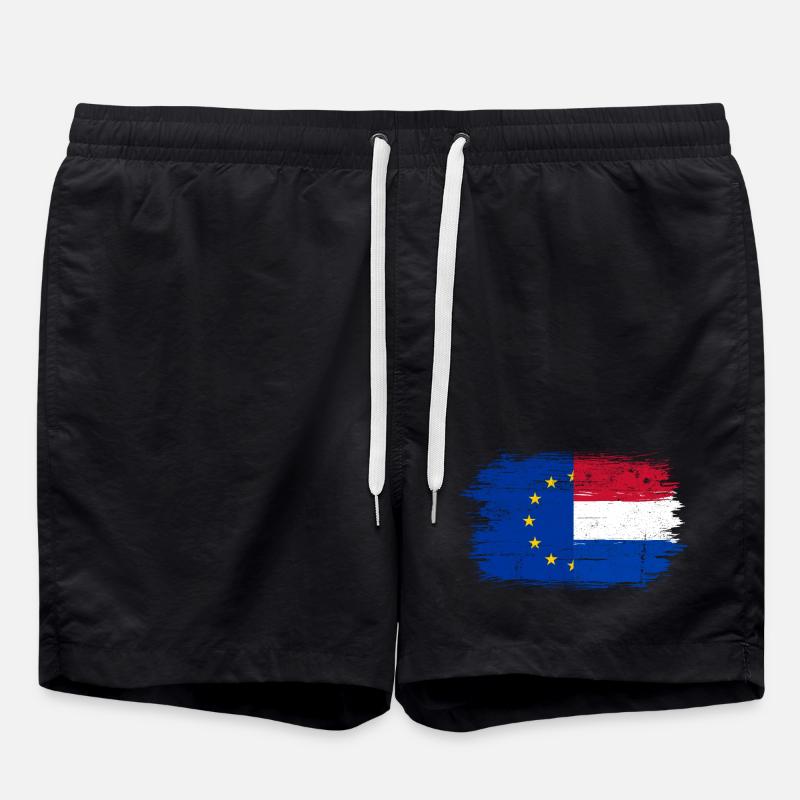 EU Dutch Flag Fusion - Swim Trunks - black
