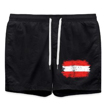 Drapeau Rouge-Blanc-Rouge Brosse - Short de bain - noir - Devant - AI Model Male 185 light (185cm)