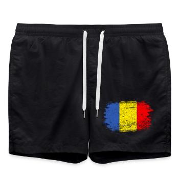 Coup de pinceau Drapeau roumain - Short de bain - noir - Devant - AI Model Male 185 light (185cm)