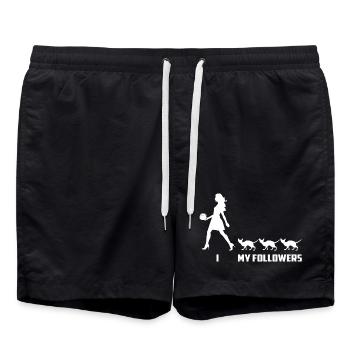 Adeptes de chats - Short de bain - noir - Devant - AI Model Male 185 light (185cm)