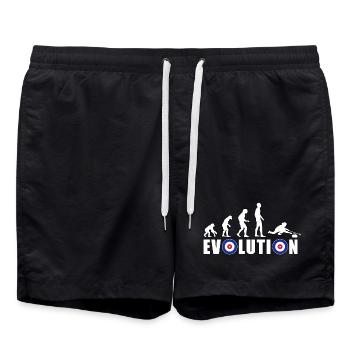 EVOLUTION CURLING Eisstockschießen Geschenk Winter - Badeshorts - Schwarz - Vorne - AI Model Male 185 light (185cm)