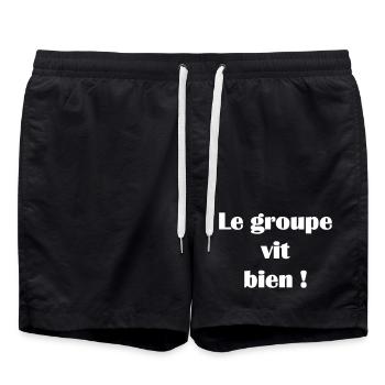 Le groupe vit bien ! - Short de bain - noir - Devant - AI Model Male 185 light (185cm)
