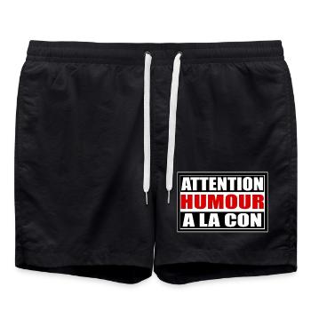 Humour a la con - Short de bain - noir - Devant - AI Model Male 185 light (185cm)