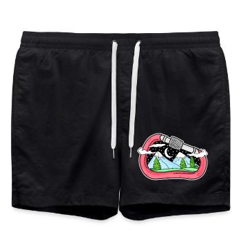 Mountain Mountains Mountain Peaks - Swim Trunks - black - Front - AI Model Male 185 light (185cm)