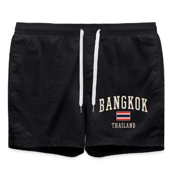 Logo vintage de Bangkok Thaïlande - Short de bain - noir - Devant - AI Model Male 185 light (185cm)