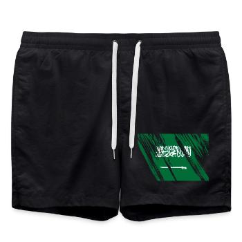 Saudi Arabia Flag - Swim Trunks - black - Front - AI Model Male 185 light (185cm)
