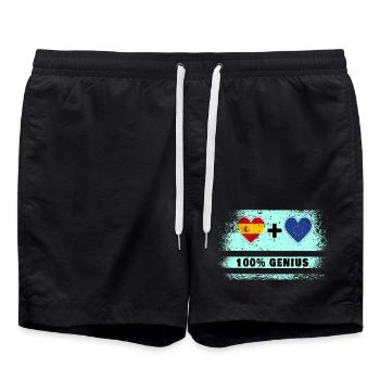 L’Espagne et l’Europe drasent 100% génie - Short de bain - noir - Devant - AI Model Male 185 light (185cm)