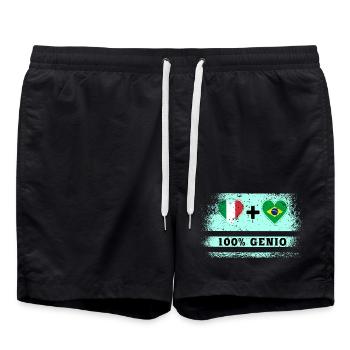 Italie et Brésil 100% drapeau de génie - Short de bain - noir - Devant - AI Model Male 185 light (185cm)