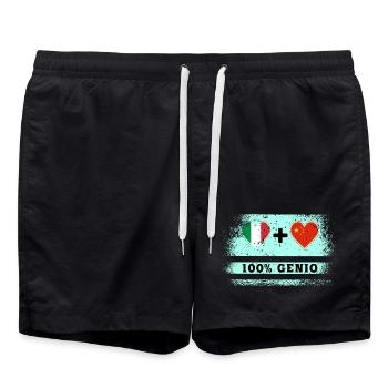 Italy and China 100% genius flag - Swim Trunks - black - Front - AI Model Male 185 light (185cm)