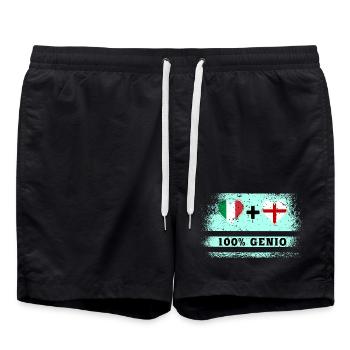 Italien und England 100% geniale Flagge - Badeshorts - Schwarz - Vorne - AI Model Male 185 light (185cm)