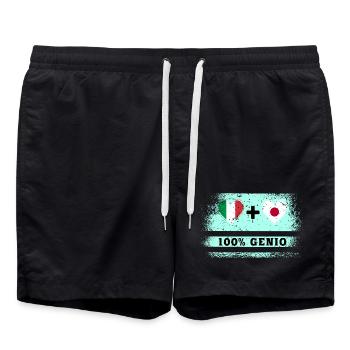 Italien und Japan 100% geniale Flagge - Badeshorts - Schwarz - Vorne - AI Model Male 185 light (185cm)