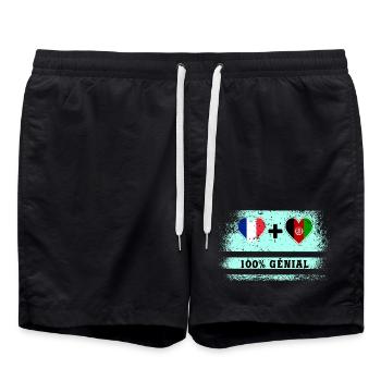 Drapeau France et Afghanistan 100% génial - Short de bain - noir - Devant - AI Model Male 185 light (185cm)
