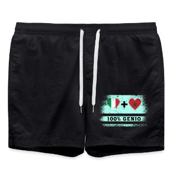 Italien und Marokko 100% geniale Flagge - Badeshorts - Schwarz - Vorne - AI Model Male 185 light (185cm)