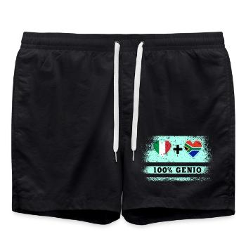 Italien und Südafrika 100% geniale Flagge - Badeshorts - Schwarz - Vorne - AI Model Male 185 light (185cm)