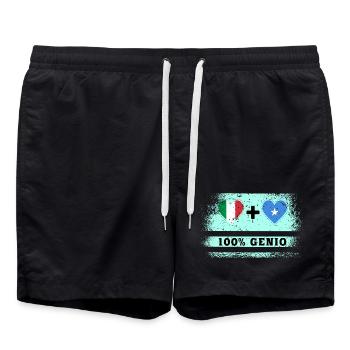 Italie et Somalie 100% drapeau de génie - Short de bain - noir - Devant - AI Model Male 185 light (185cm)