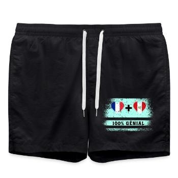 Drapeau France et Pérou 100% génial - Short de bain - noir - Devant - AI Model Male 185 light (185cm)