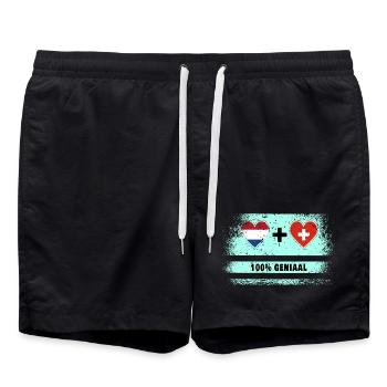 Avez-vous mis les Pays-Bas et la Suisse dans votre cœur? - Short de bain - noir - Devant - AI Model Male 185 light (185cm)