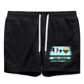 100% tolle Frankreich und Venezuela Flagge - Badeshorts - Schwarz - Vorne - AI Model Male 185 light (185cm)