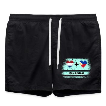 Philippines et Pays-Bas Drapeau 100% Genius - Short de bain - noir - Devant - AI Model Male 185 light (185cm)