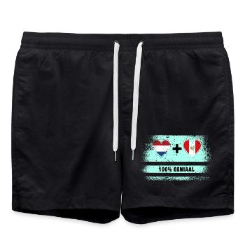 Pérou et Pays-Bas Drapeau 100% Genius - Short de bain - noir - Devant - AI Model Male 185 light (185cm)
