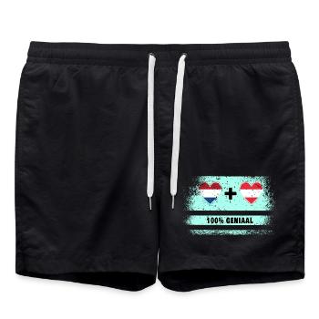 Autriche et Pays-Bas 100% Genius flag - Short de bain - noir - Devant - AI Model Male 185 light (185cm)
