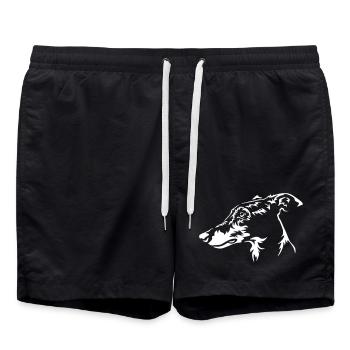 Greyhound Head "Black Edition" - Swim Trunks - black - Front - AI Model Male 185 light (185cm)