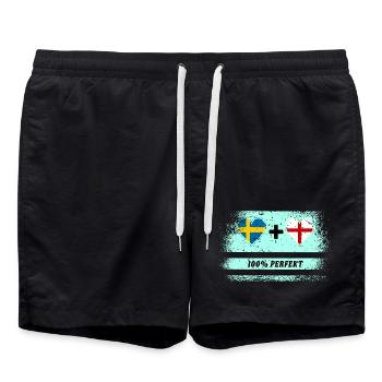 Angleterre et Suède 100% parfait / cadeau - Short de bain - noir - Devant - AI Model Male 185 light (185cm)