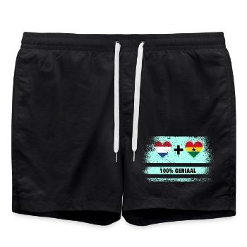 Ghana and the Netherlands 100% Genius flag - Swim Trunks - black - Front - AI Model Male 185 light (185cm)